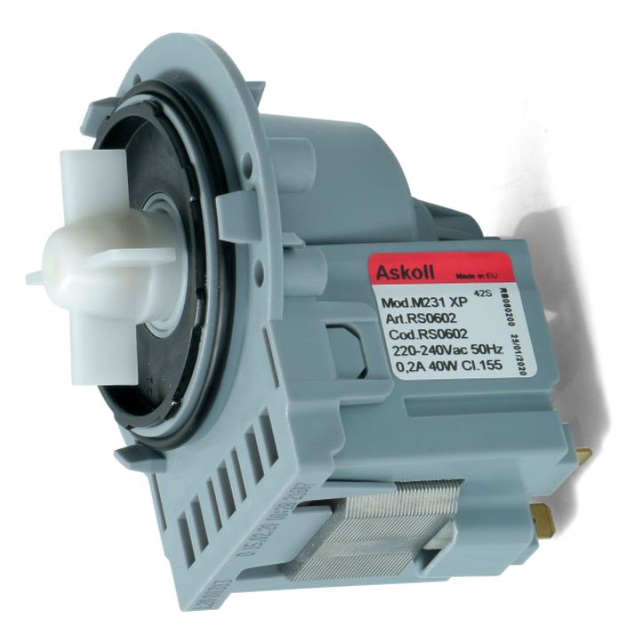 Помпа (насос) для пральної машини M231 RS0789 Askoll 40 Вт M325 (мідна обмотка, контакти роздільні ззаду) - Зображення 1